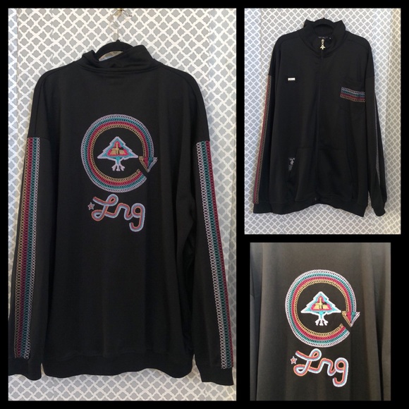 Lrg Other - Tree roots embroidered zip up track jacket xxxxl